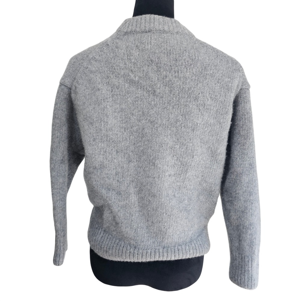 Theory Sweater Women Petite P Small Grey Wool Mock Neck Minimalist Quiet Luxury - Picture 3 of 12